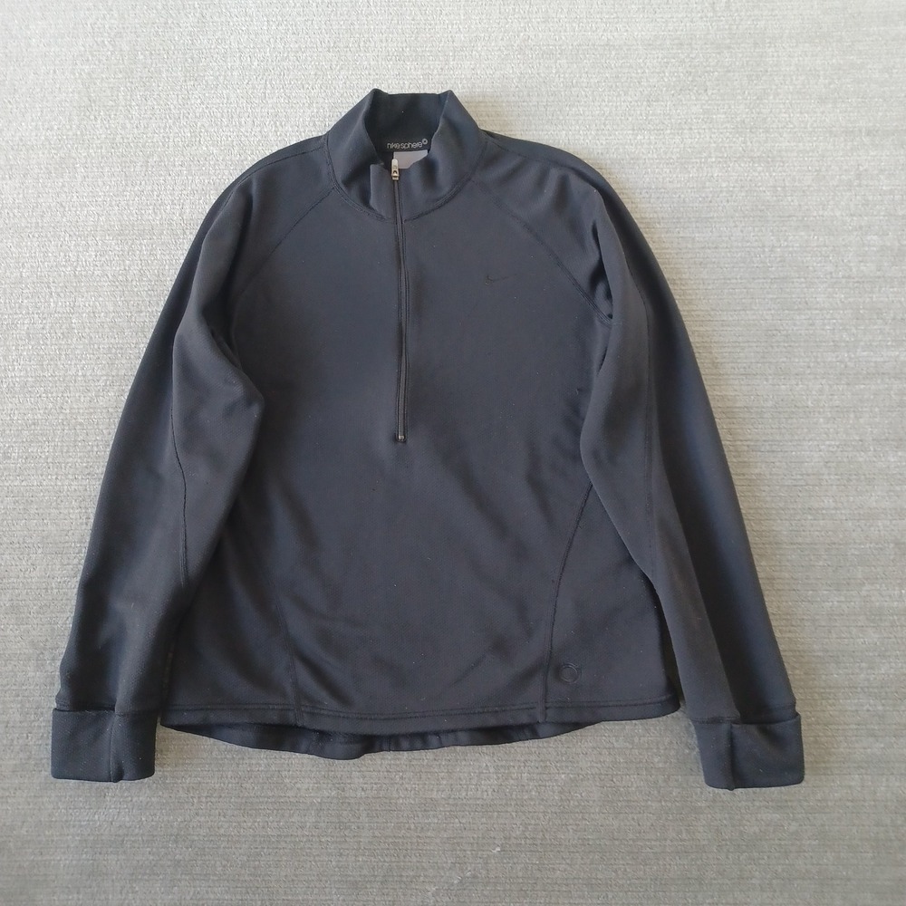 Nike Sphere 1/4‎ Zip Thermal Shirt Mens S Black Long Sleeve Stretch Lightweight